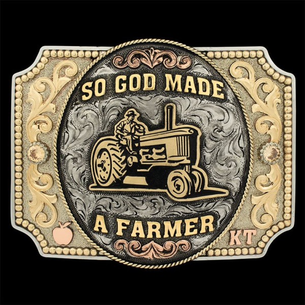 Ms. Kaitlyn Thornton is a Washington farm-girl, through and through. The Kait Thornton buckle is perfect for anyone in the agriculture & farming industry. Customize this exclusive collab design today!